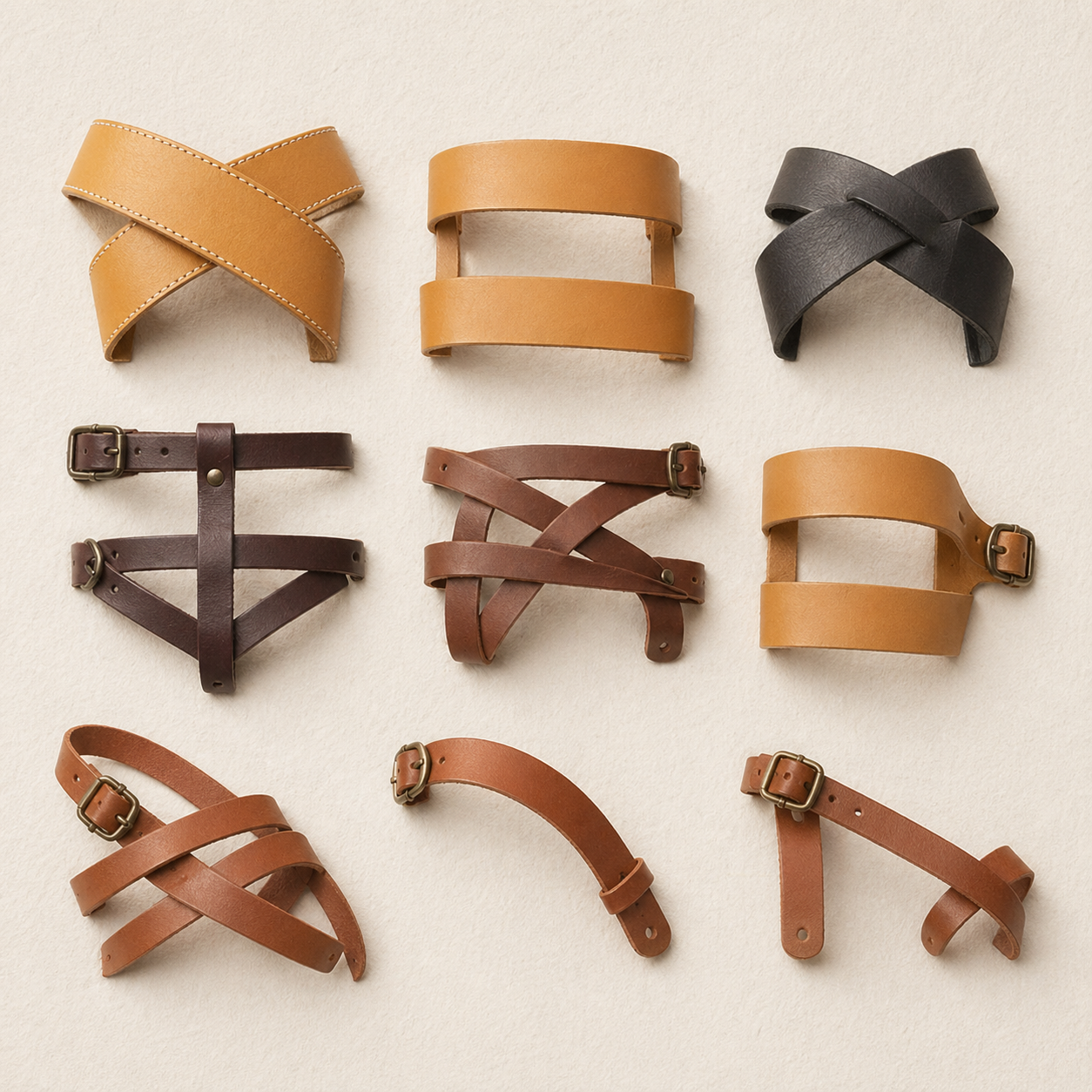 Neuf types de sangles en cuir pour sandales Eospire